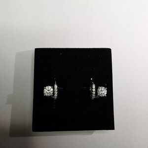 Elegant Solid Silver  1 Ct Moissanite Earrings